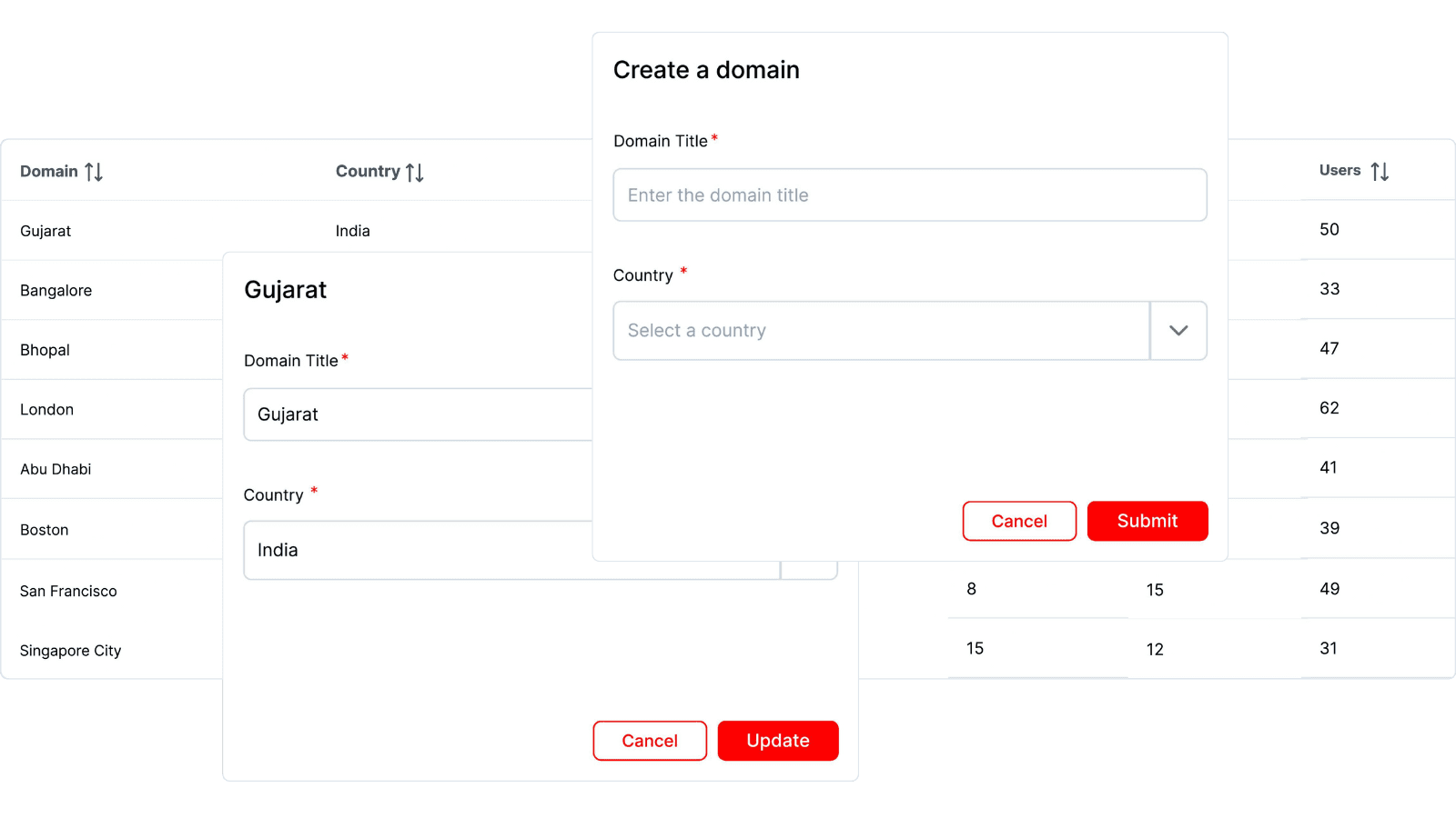 Domain setup and updates