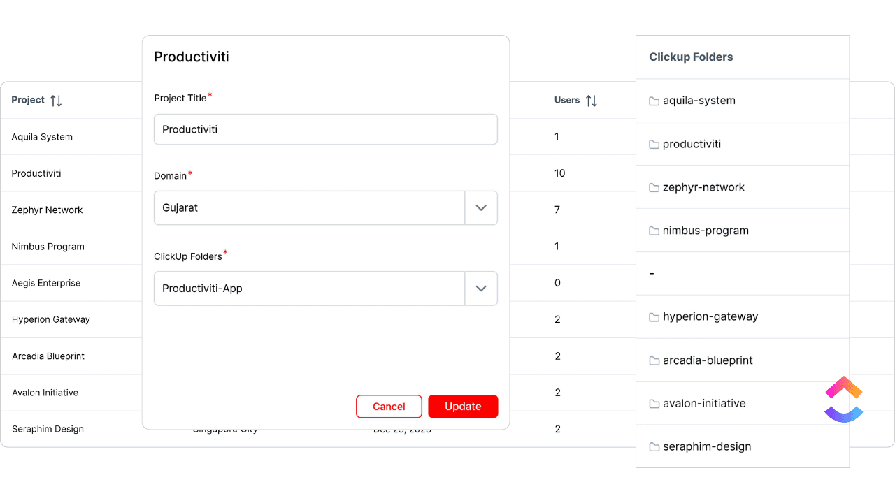 Click up integration