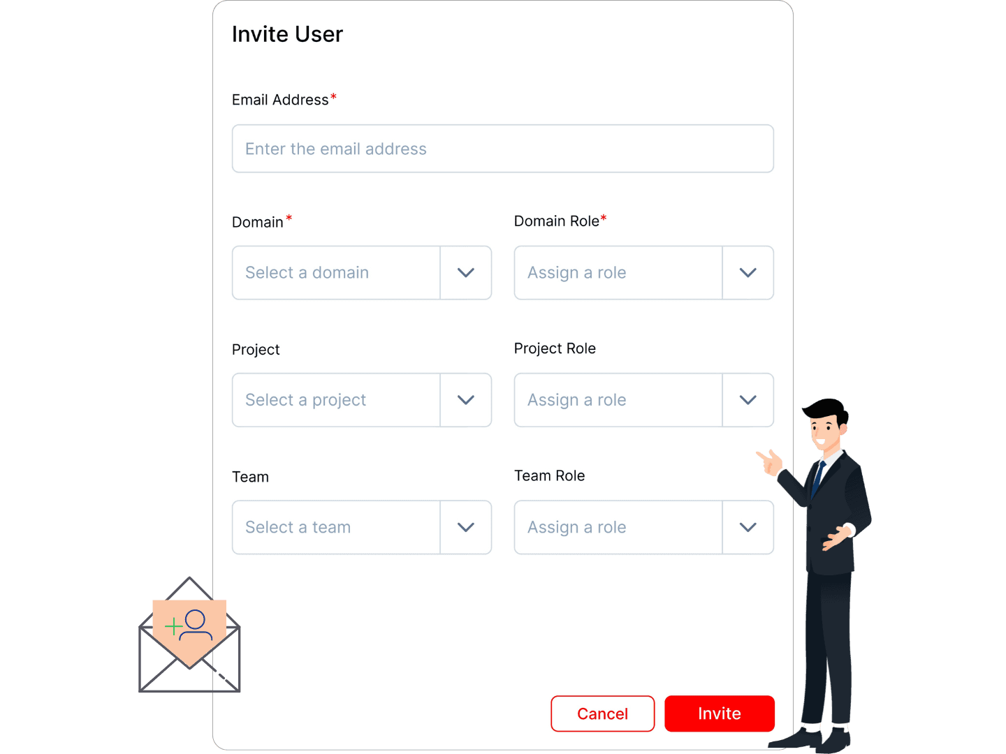 User invitation dialogue