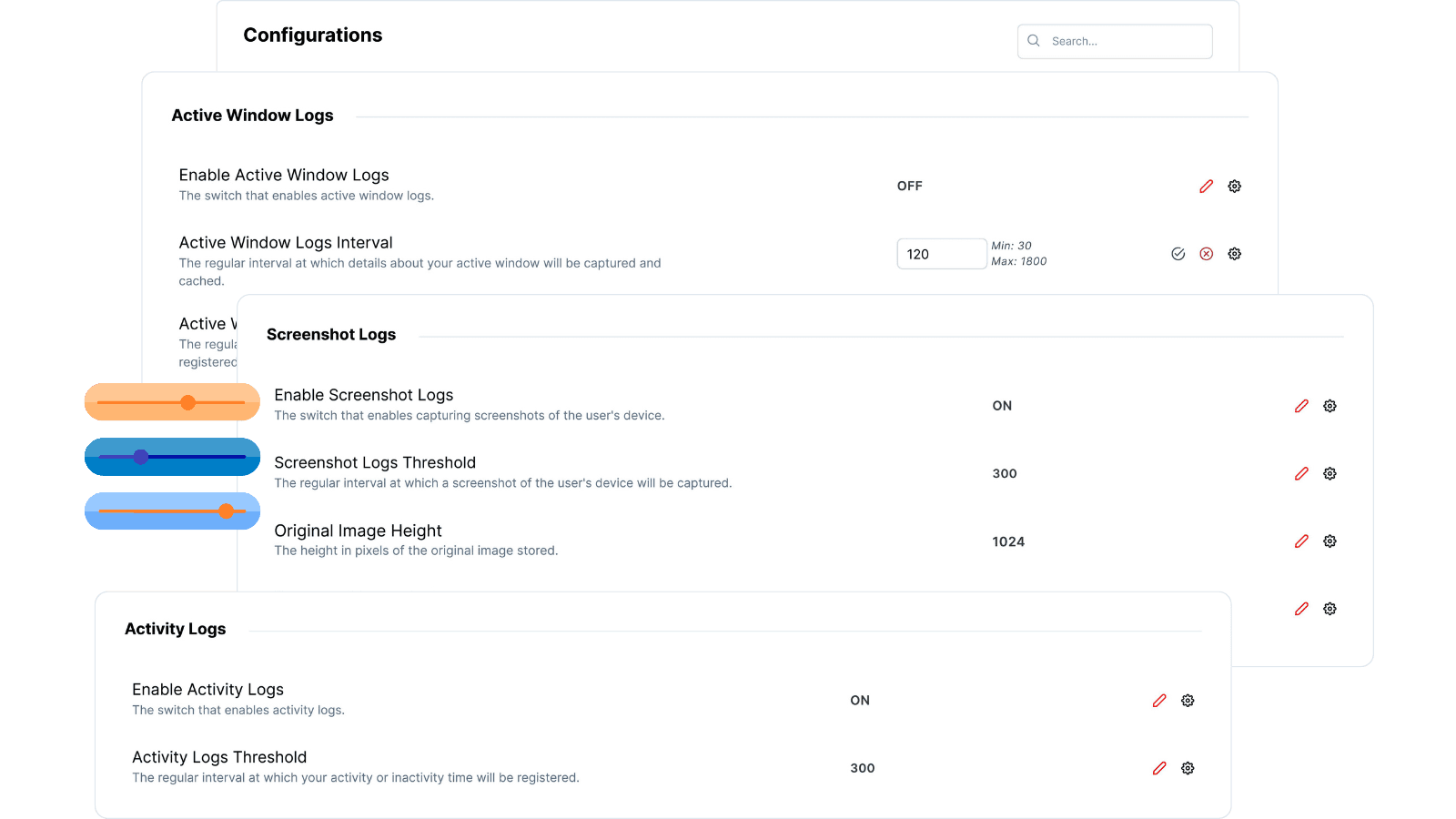 Hierarchical configuration from workspace to individual Customizable monitoring with full employee visibility